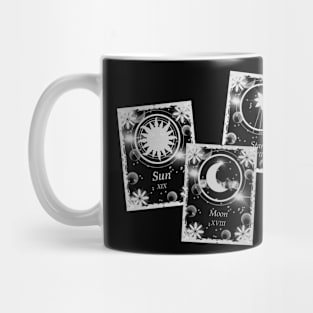 Sun, star, moon, black and white Mug